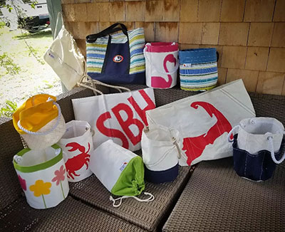 Multiple hand made tote bags