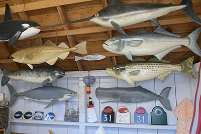 Capt. Mikes Woodshop Fish Carvings