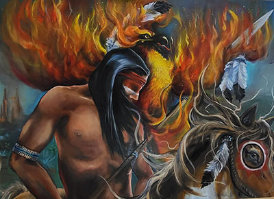 Elizabeth DeCicco Native American Oil Painting